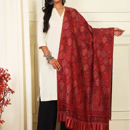 Pashmoda Floral Woven Design Woollen Shawl-picture-25