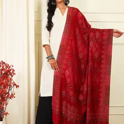Pashmoda Floral Woven Design Woollen Shawl-picture-19