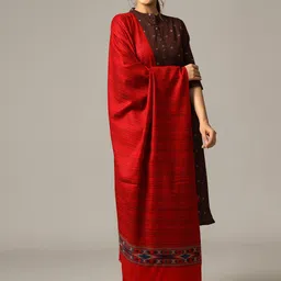 HANDICRAFT PALACE Women Red Stripe Woven-Design Shawl-picture-21