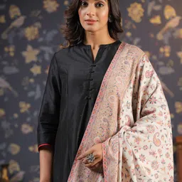 sangria House of Pataudi Ethnic Motifs Woven Design Fringed Shawl image 2