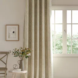 DDecor Beige Ethnic Motifs Room Darkening Door Curtain-image-0