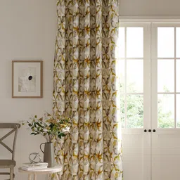 DDecor Cream & Mustard Yellow Abstract Room Darkening Long Door Curtain-picture-32
