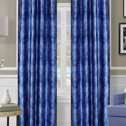 ROMEE Blue Set of 2 Room Darkening Long Door Curtains-image-48