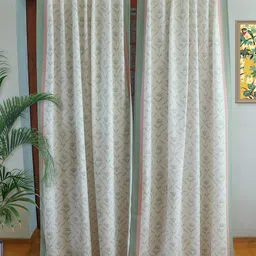 ZEBA White 2 Pieces Room Darkening Blackout Door Curtains-image-79