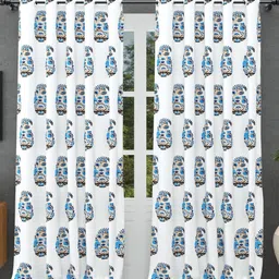 JAIPUR FABRIC Blue & White Floral Window-image-21