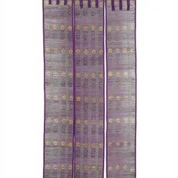 Silpakarman Purple & Green Floral Bamboo Sticks and Cotton Threads Window Curtain image 2