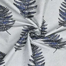 Cortina Grey & Blue Set of 2 Floral Window Curtains image 5