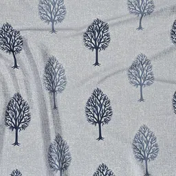 Cortina Grey & Blue Set of 2 Floral Window Curtains image 3