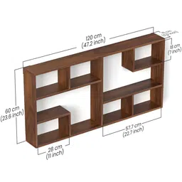 bluewud Petree Brown Wooden Basic Wall Shelf image 3