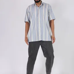 BROWN BROTHERS Relaxed Multi Striped Spread Collar Short Sleeves Casual Shirt image 5