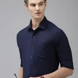 Arrow Self Design Manhattan Slim Fit Pure Cotton Formal Shirt image 1