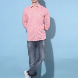 Crimsoune Club Classic Slim Fit Floral Printed Cotton Casual Shirt-picture-29