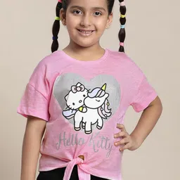 Kids Ville Hello Kitty Girls Printed Pure Cotton T-Shirt-picture-52