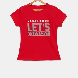 mackly Girls Red & Grey Printed Lounge T-Shirt-picture-14