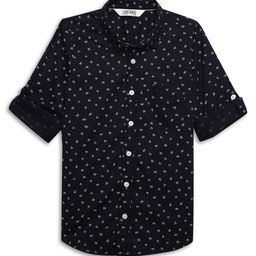 Cantabil Boys Micro Ditsy Printed Roll-Up Sleeves Comfort Cotton Casual Shirt-picture-43