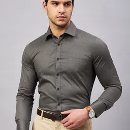 LOUIS STITCH Geometric Printed Comfort Opaque Formal Cotton Shirt-picture-23