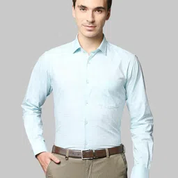 Park Avenue Men Blue Slim Fit Printed Formal Shirt-image-94