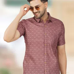 BASE 41 Ethnic Motifs Printed Slim Fit Casual Shirt-image-13