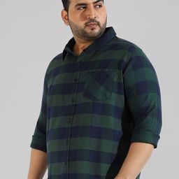 Instafab Plus Men Plus Size Tartan Checks Cotton Casual Shirt-picture-43