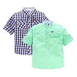 TONYBOY Boys Pack of 2 Classic Pure Cotton Casual Shirts-picture-57