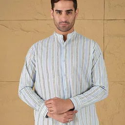 all yours Men Pinstripes Semi Sheer Printed Casual Shirt-image-14