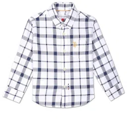 U.S. Polo Assn. Kids Boys Spread Collar Tartan Checked Pure Cotton Casual Shirt-picture-10