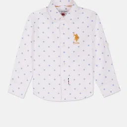 U.S. Polo Assn. Kids Boys Spread Collar Conversational Printed Pure Cotton Casual Shirt-picture-34