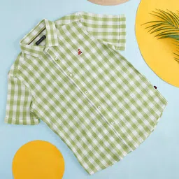 Pantaloons Junior Boys Gingham Checked Opaque Cotton Casual Shirt-picture-35