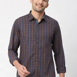 SNX Tailored Fit Checked Cotton Casual Shirt-picture-37
