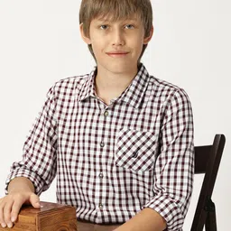 Nautica Boys Premium Opaque Checked Casual Shirt-image-97