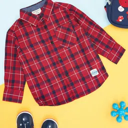 Pantaloons Baby Boys Tartan Checked Cotton Casual Shirt-picture-34