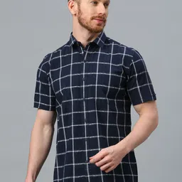 Klub Fox Men Slim Fit Windowpane Checks Opaque Checked Casual Shirt-picture-25