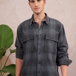 LOCOMOTIVE Tartan Checks Checked Cotton Spread Collar Oversized Opaque Casual Shirt-picture-6