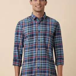Allen Solly Spread Collar Tartan Checks Opaque Cotton Casual Shirt-picture-34