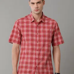 Voi Jeans Slim Fit Tartan Checked Pure Cotton Casual Shirt-image-45