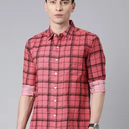 Metronaut Slim Fit Tartan Checked Cotton Casual Shirt-picture-15