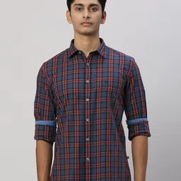 Parx Slim Fit Tartan Checks Cotton Casual Shirt-picture-40