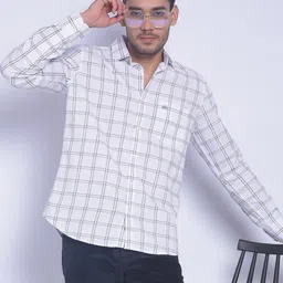 Crimsoune Club Smart Slim Fit Windowpane Checked Pure Cotton Casual Shirt-picture-16