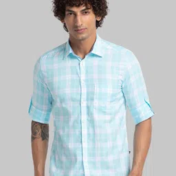 Parx Slim Fit Opaque Checked Cotton Casual Shirt-picture-34
