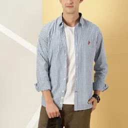 Thomas Scott Micro Checks Classic Slim Fit Cotton Casual Shirt-image-9