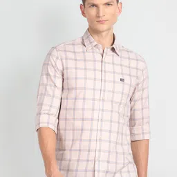 Arrow Sport Slim Fit Tartan Checks Pure Cotton Casual Shirt-picture-11