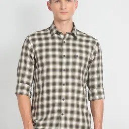 Arrow Sport Gingham Checks Slim Fit Cotton Casual Shirt-image-6
