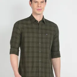 Arrow Sport Slim Fit Tartan Checks Twill Pure Cotton Casual Shirt-picture-30