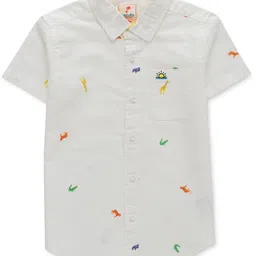 JusCubs Boys Off White Premium Opaque Printed Casual Shirt-image-70