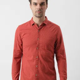 Wrangler Micro Ditsy Printed Spread Collar Oxford Cotton Casual Shirt image 1