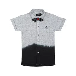 Actuel Boys Spread Collar Short Sleeves Colourblocked Cotton Regular Fit Casual Shirt-image-32