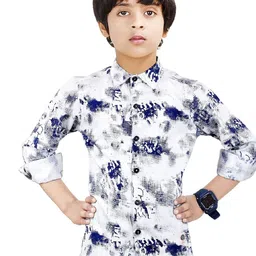 MADE IN THE SHADE Boys Spread Collar Abstract Printed Cotton Casual Shirt-picture-43