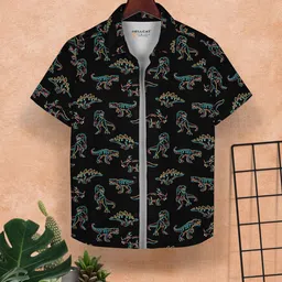HELLCAT Boys Floral Opaque Printed Casual Shirt-picture-32