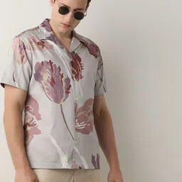 SELECTED Floral Printed Cuban Collar Casual Shirt-picture-46
