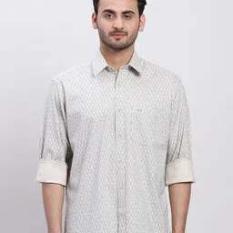 ColorPlus Floral Printed Cotton Spread Collar Long Sleeves Opaque Casual Shirt-picture-41